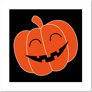 Halloween costume smiling pumpkin face Posters and Art